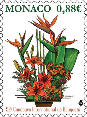 摩纳哥2月18日发行国际花束大赛邮票 专题集邮信息网